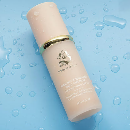 Bio Mimic Foundation Light Spectrum by Forever Bloom; Hydrating, Anti- Aging, Concealing, Evening skin tone,Protecting from Sun with SPF50;Lifestyle Lightweight Foundation for Gym, Sports, Dancing