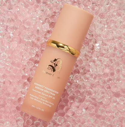 Bio Mimic Foundation Light Spectrum by Forever Bloom; Hydrating, Anti- Aging, Concealing, Evening skin tone,Protecting from Sun with SPF50;Lifestyle Lightweight Foundation for Gym, Sports, Dancing