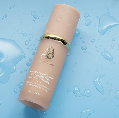 Bio Mimic Foundation Light Spectrum by Forever Bloom; Hydrating, Anti- Aging, Concealing, Evening skin tone,Protecting from Sun with SPF50;Lifestyle Lightweight Foundation for Gym, Sports, Dancing